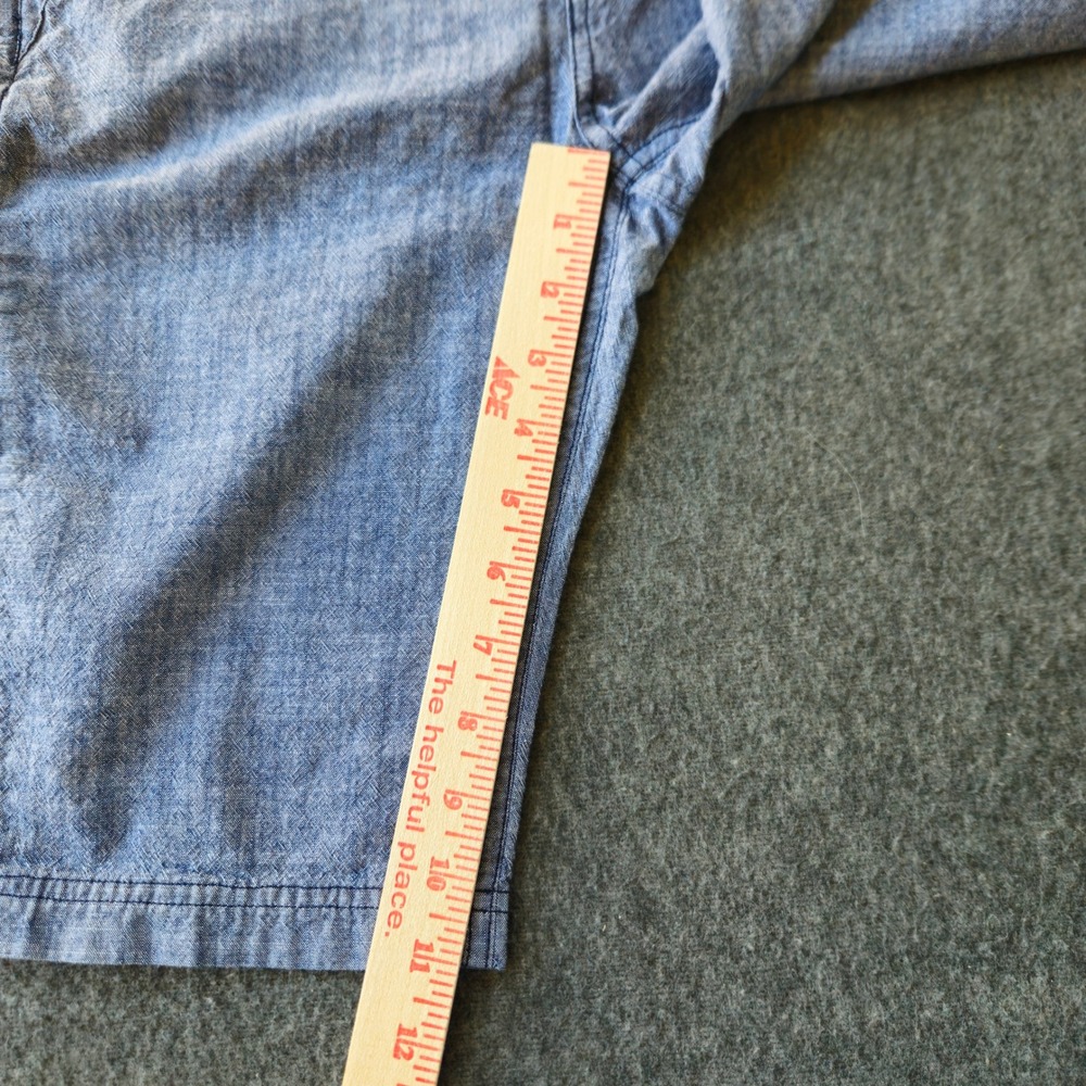7 For All Mankind Boys Blue Cotton Chambray Shorts Size 16 Light Wash Skater - Picture 8 of 9